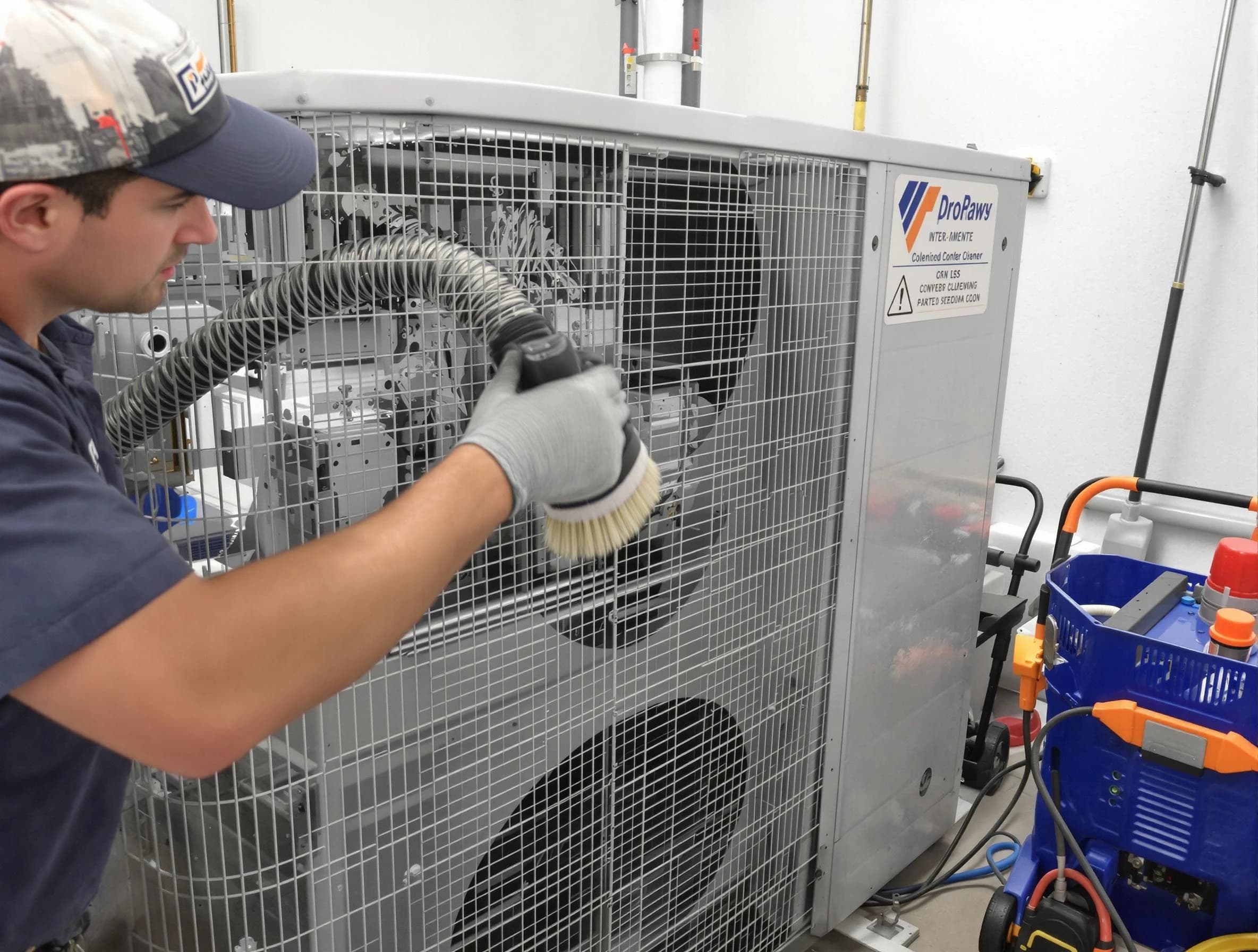 Moon Air Duct Cleaning specialist performing precision AC coil cleaning for improved system performance in Moon