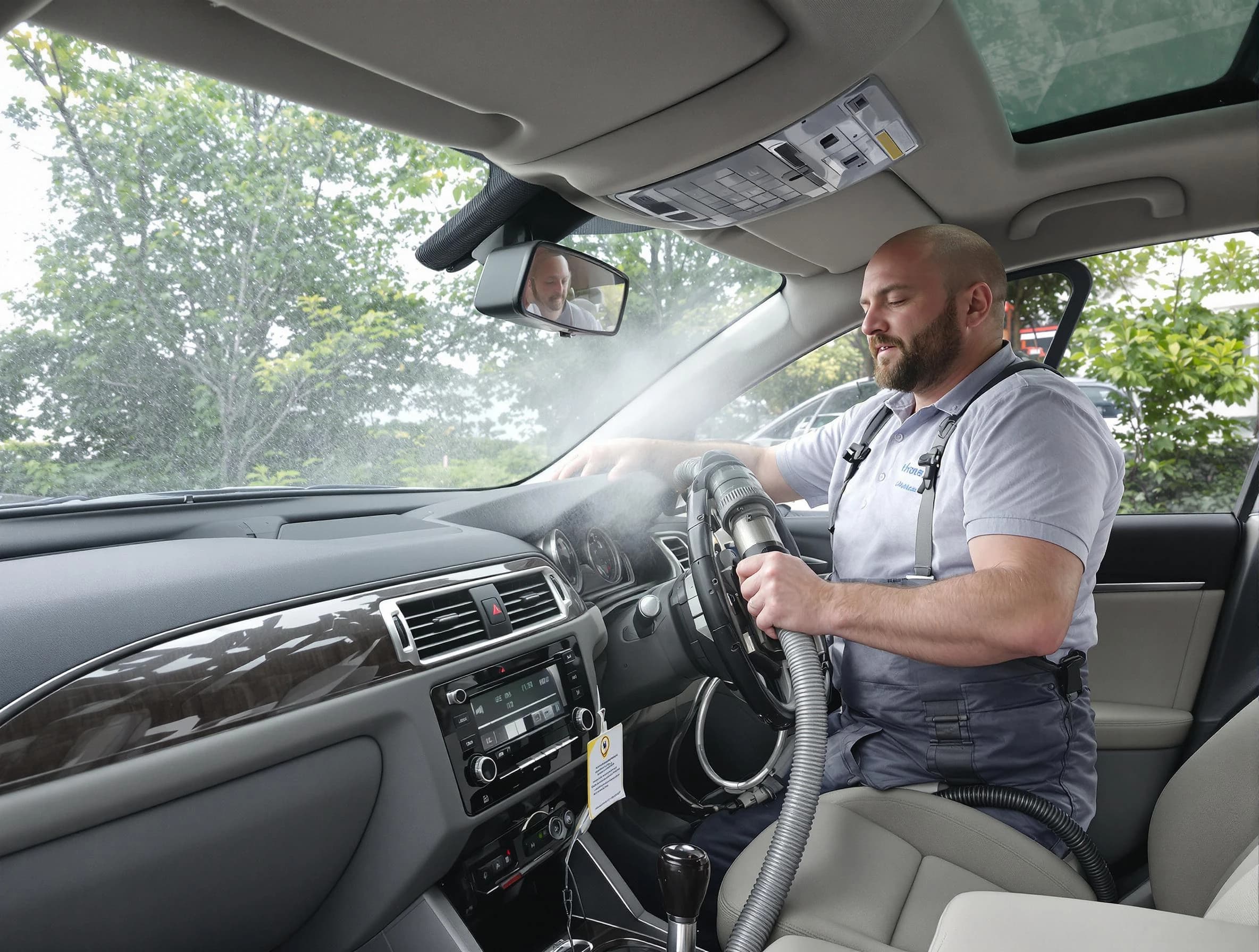 Moon Air Duct Cleaning specialist performing professional car duct cleaning in Moon