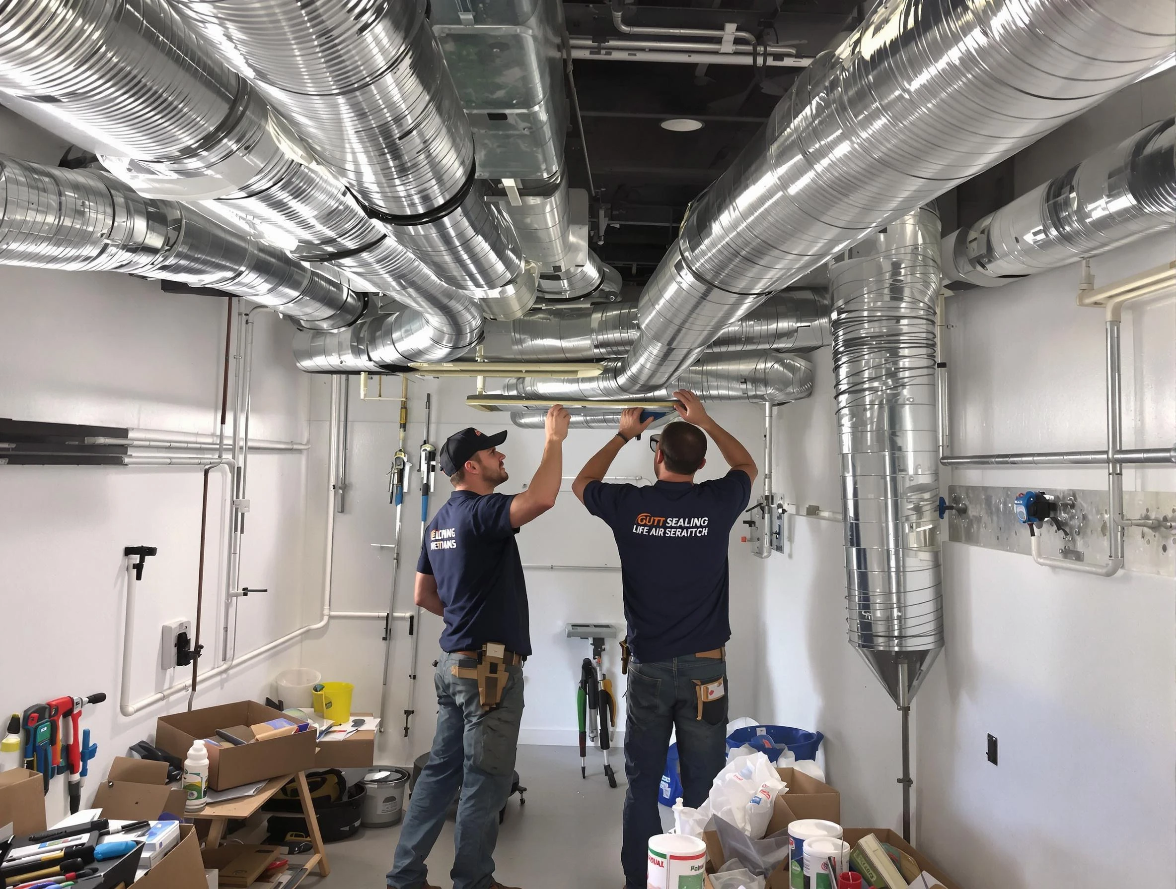 Moon Air Duct Cleaning technician applying professional duct sealing solutions in Moon