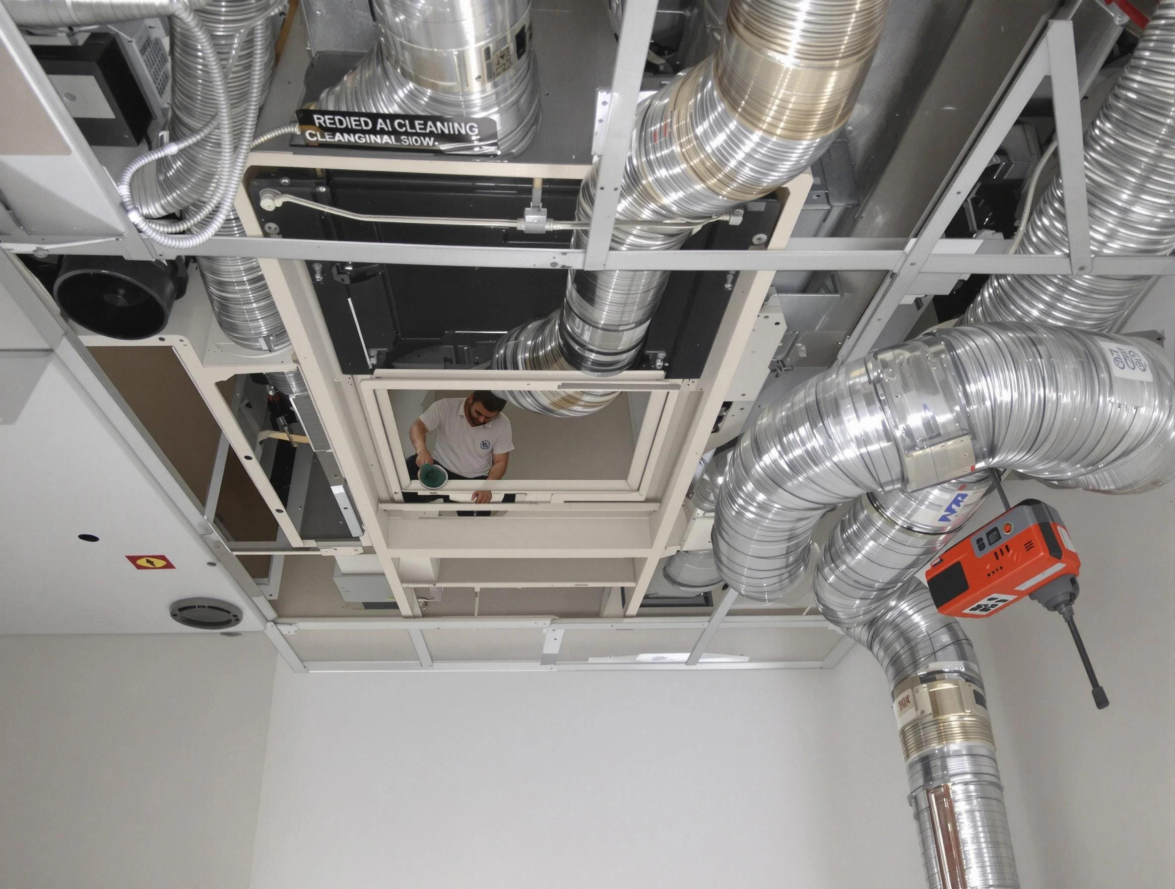 Moon Air Duct Cleaning technician performing detailed central duct system cleaning in Moon