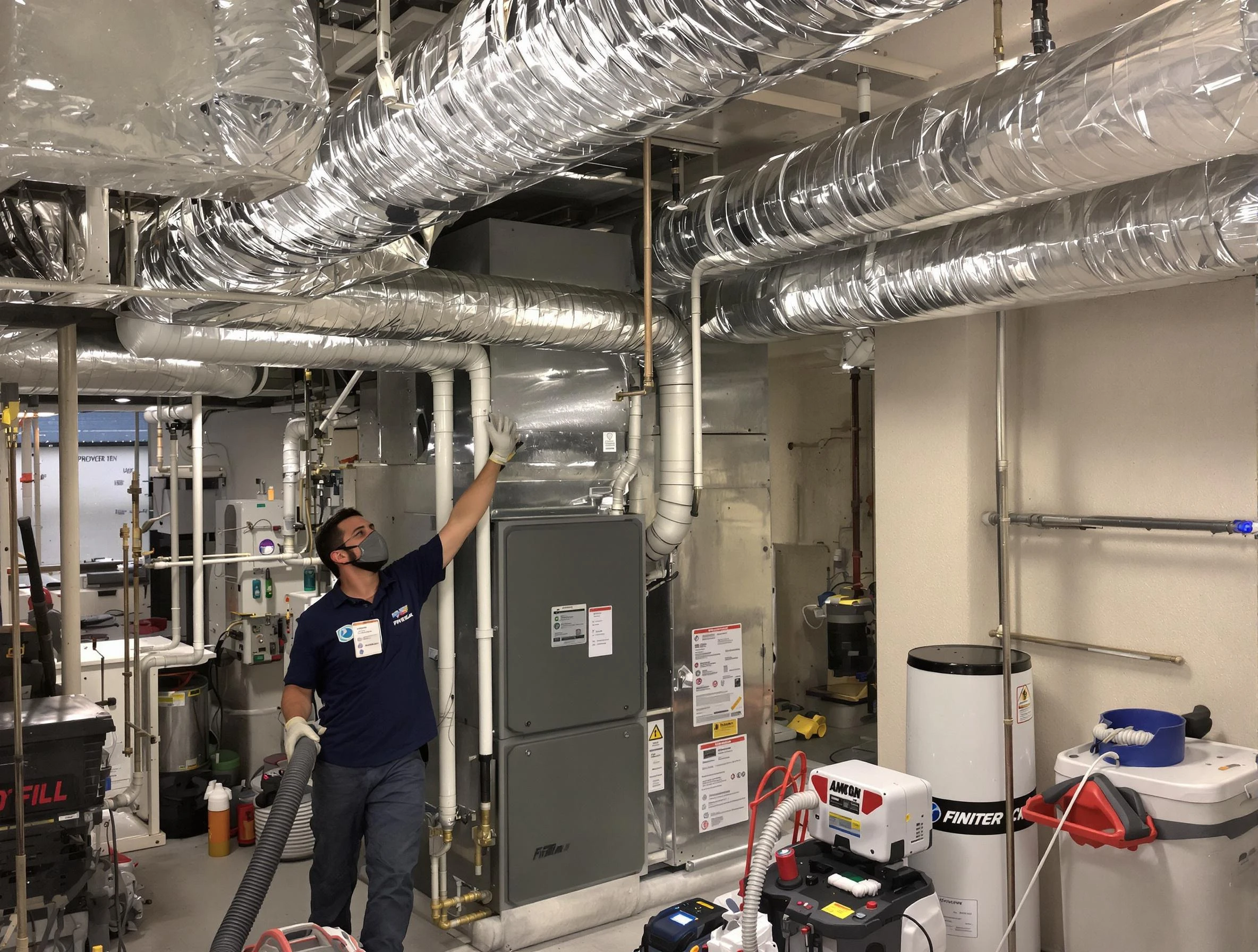 Moon Air Duct Cleaning specialist performing thorough furnace duct cleaning in a Moon residence