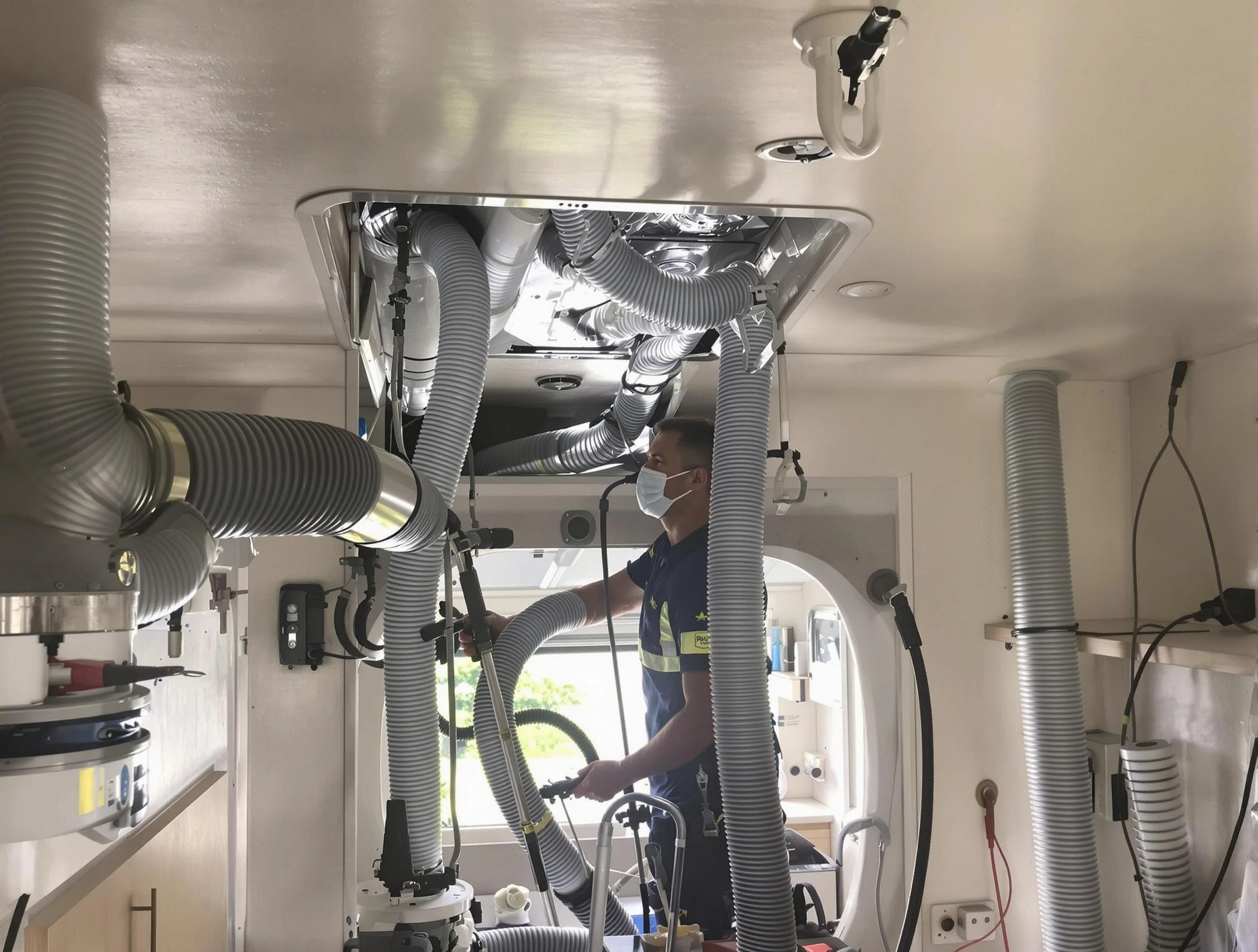 Moon Air Duct Cleaning specialist performing precise mobile home duct cleaning in Moon