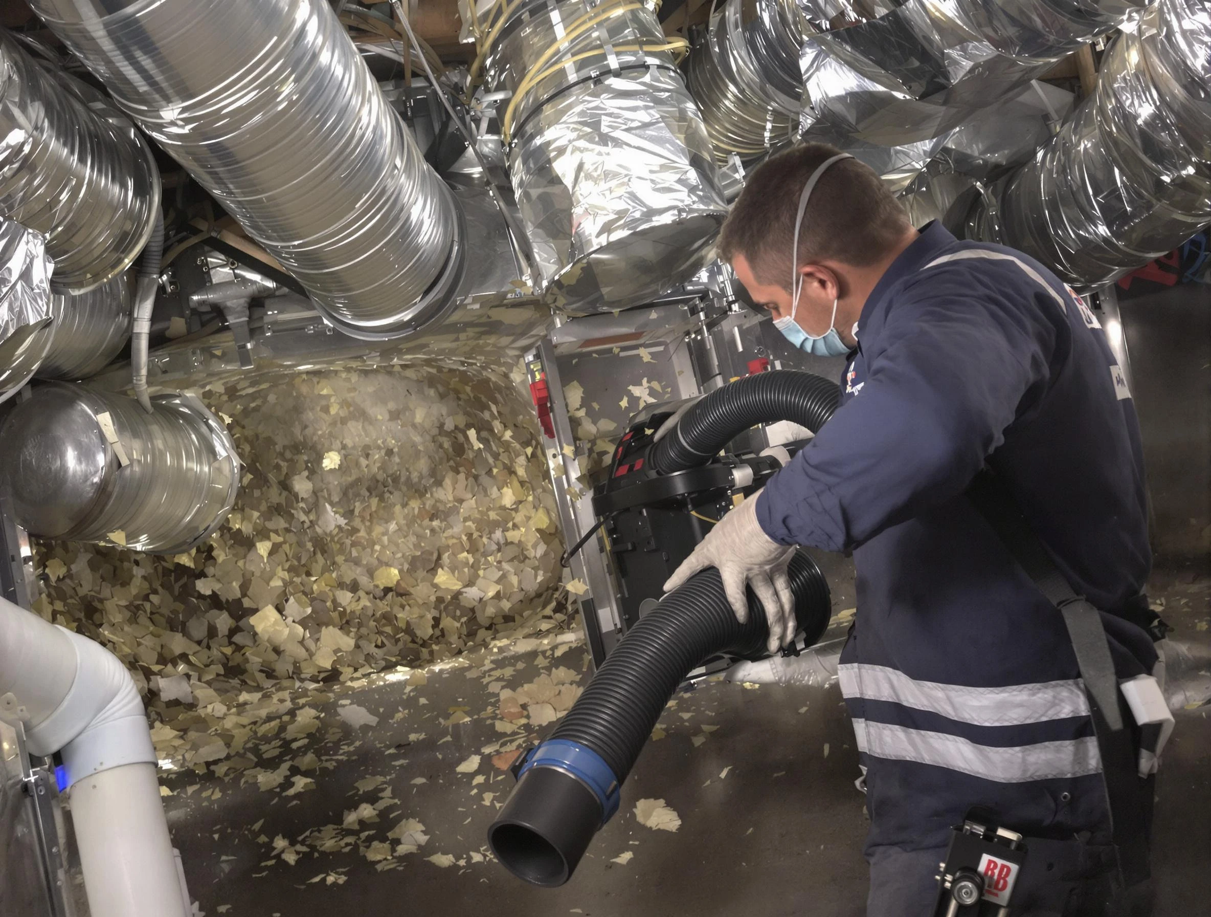 Moon Air Duct Cleaning specialist operating negative pressure cleaning equipment for thorough duct maintenance in Moon