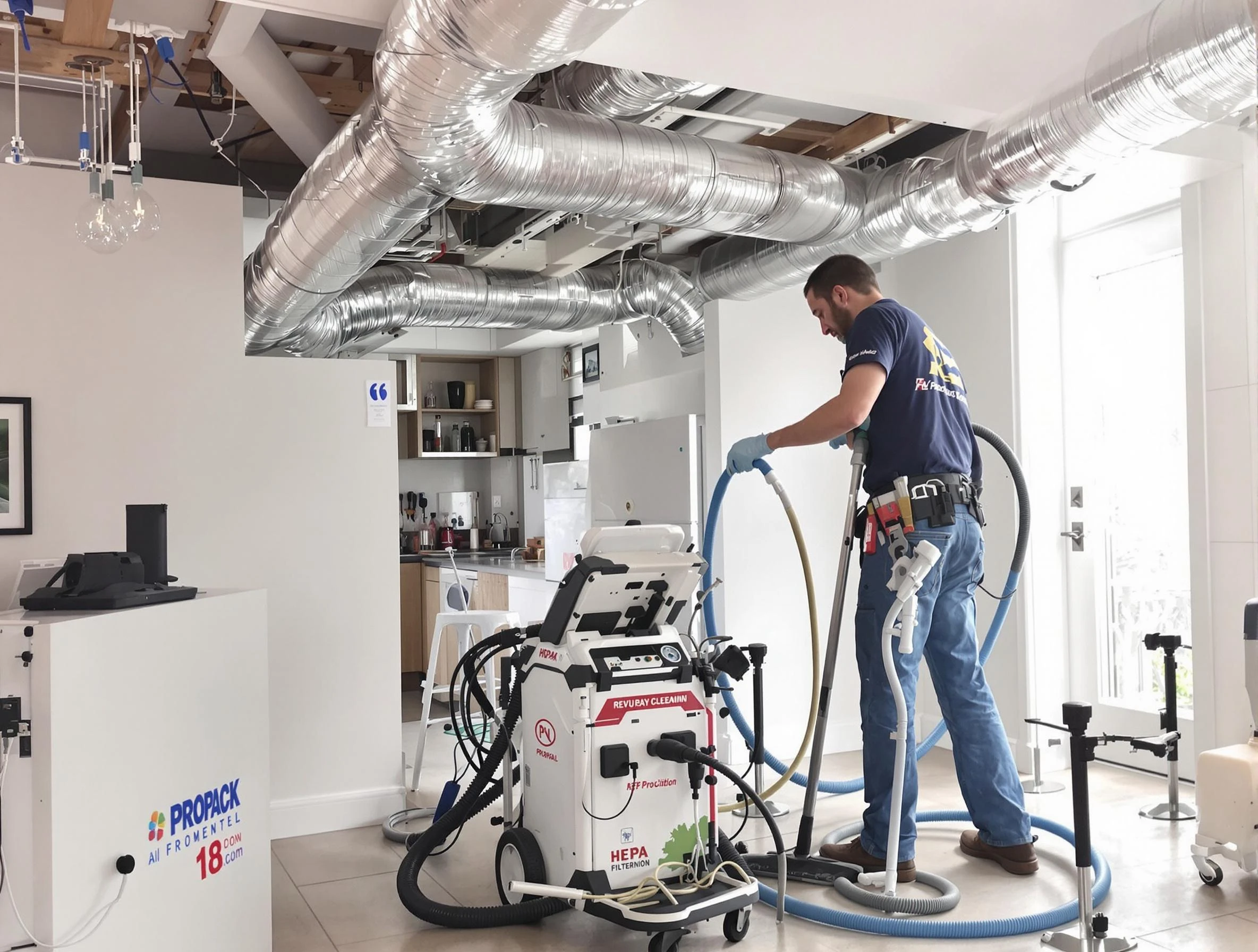 Moon Air Duct Cleaning technician performing advanced pure duct cleaning with specialized equipment in Moon