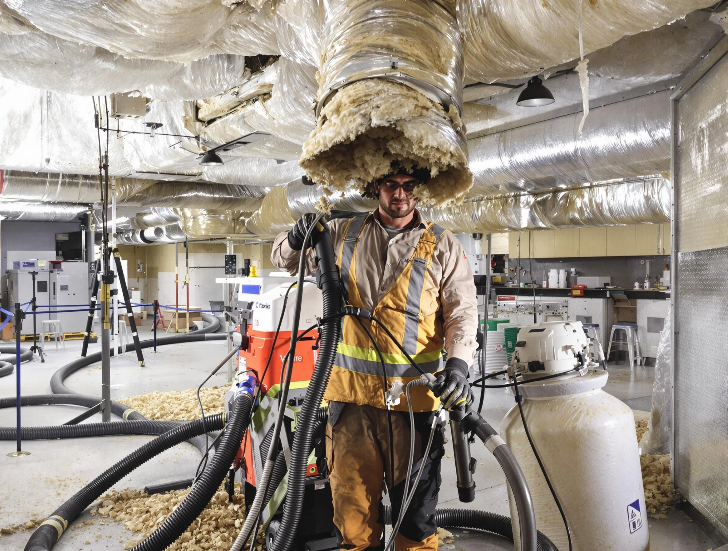 Professional vacuum insulation removal by Moon Air Duct Cleaning expert in Moon